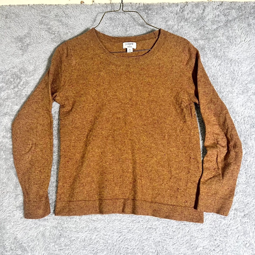 J.Crew Teddie Sweater Womens Small Brown Cotton Long Sleeve Pullover Winter Wear